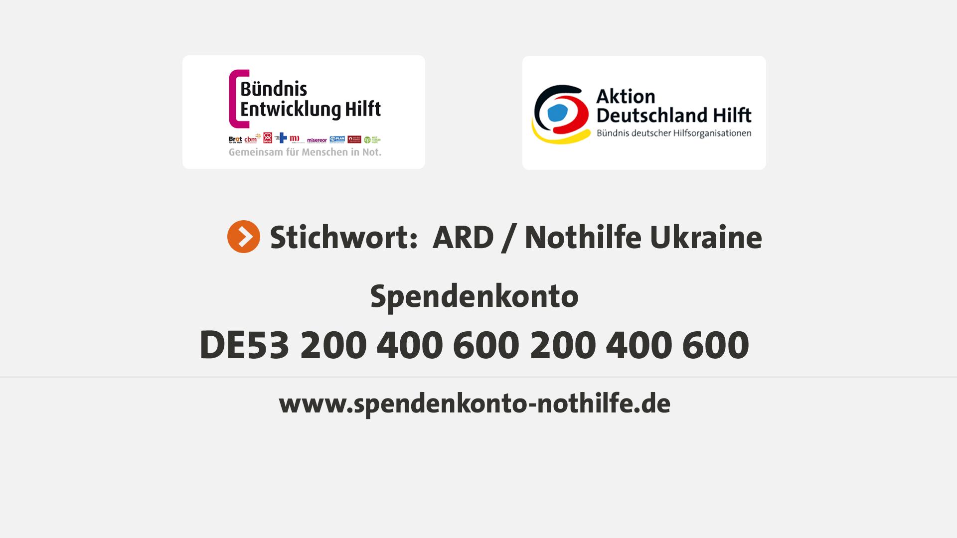 Spendentafel Nothilfe Ukraine